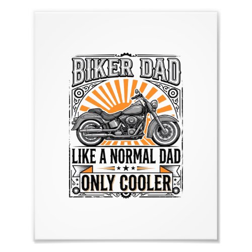 Biker Dad Vintage Motorcycle Vector Design_1 Photo Print