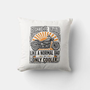 Biker Dad Vintage Motorcycle Vector Design_1 Throw Pillow