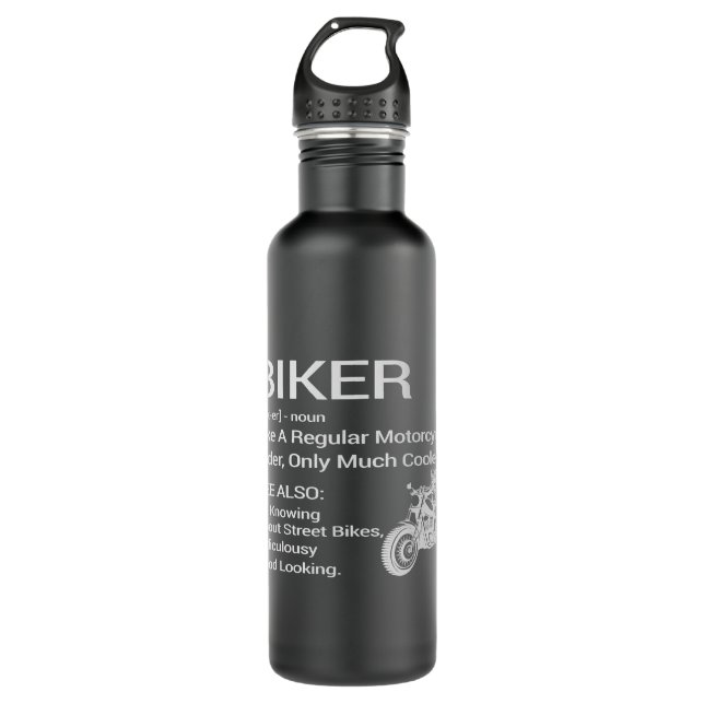 Biker Definition Like A Regular Motorcycle Rider B Stainless Steel Water Bottle (Front)