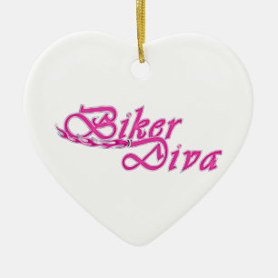Biker Diva Ceramic Ornament
