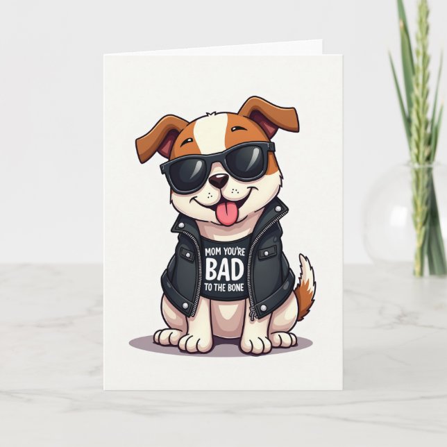 Biker Dog Sweet Mothers Day Card (Front)