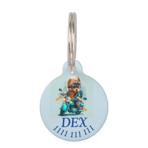 Biker doggies pet ID tag