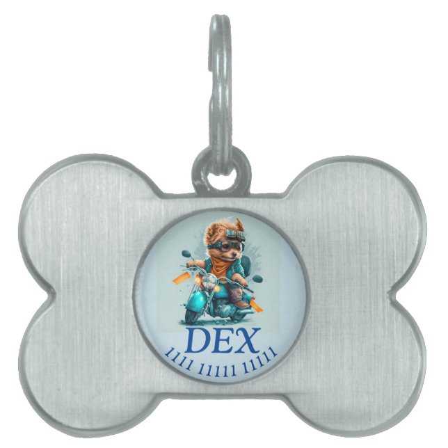 Biker doggies   pet ID tag (Front)