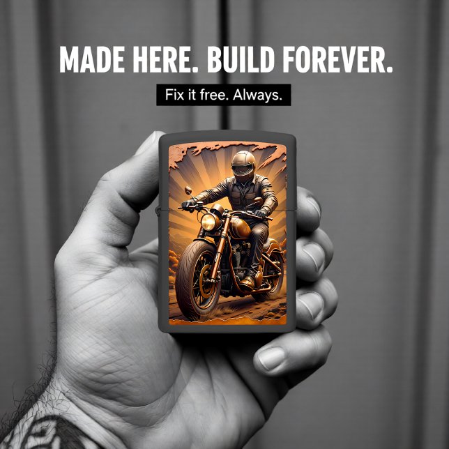 Biker Dusty Sunset Open Road Zippo Lighter (Creator Uploaded)