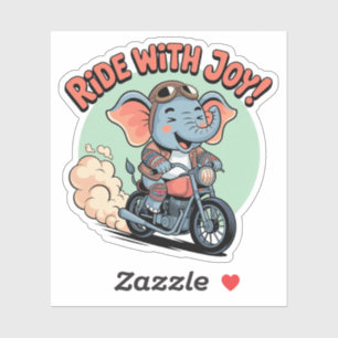 Biker Elephant Tattoo Motorcycle Funny Sticker