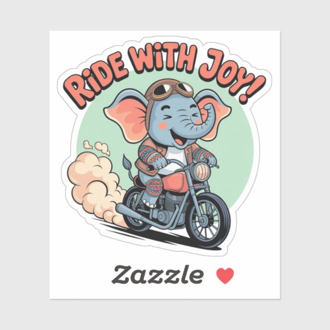 Biker Elephant Tattoo Motorcycle Funny Sticker (Sheet)