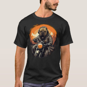 Biker English Mastiff Dog Riding Motorcycle T-Shirt