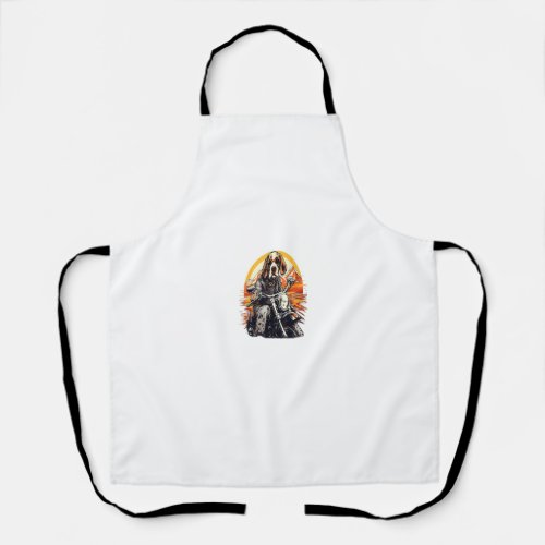 Biker English Pointer Dog Riding Motorcycle Apron