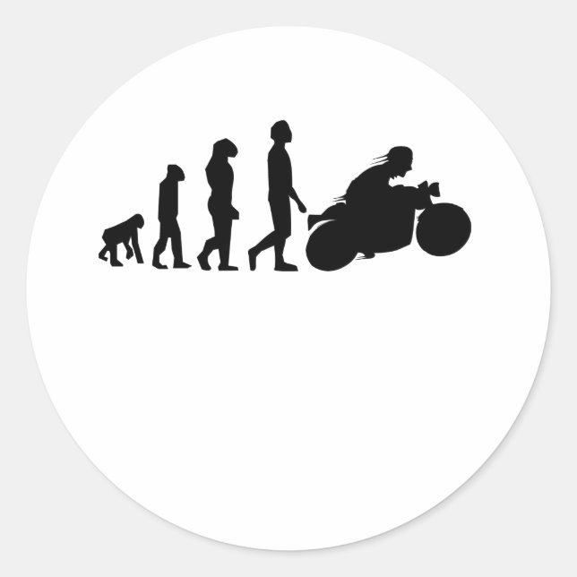 Biker Evolution Motorcycle Classic Round Sticker (Front)