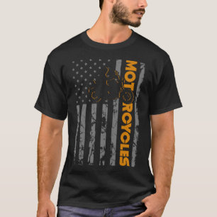 Biker Flag Patriotic American USA Motorcycle T-Shirt