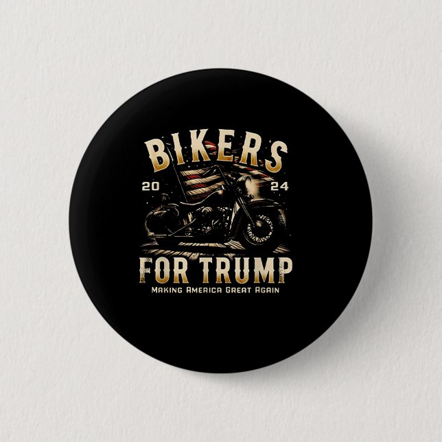 Biker For Trump 2024  Button (Front)