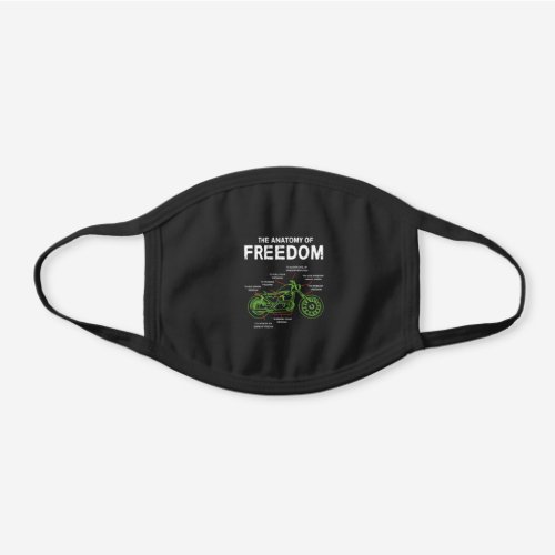 Biker Freedom Black Cotton Face Mask