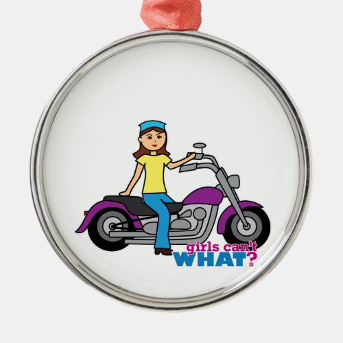 Biker Girl Metal Ornament