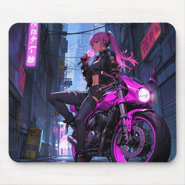 Biker Girl Mousepad (Front)