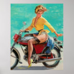 Biker Girl Poster at Zazzle