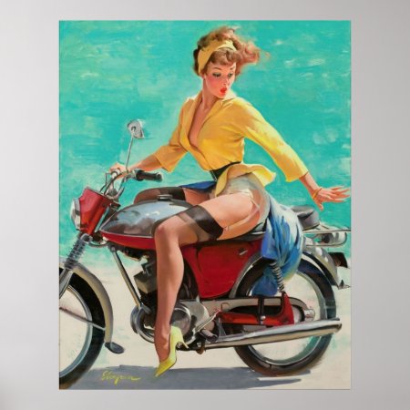 Biker Girl Poster