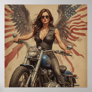 Biker girl poster