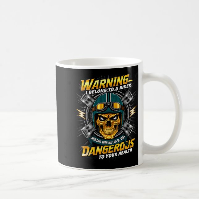 Biker Girlfriend Wife I Belong To A Biker Valentin Coffee Mug (Right)