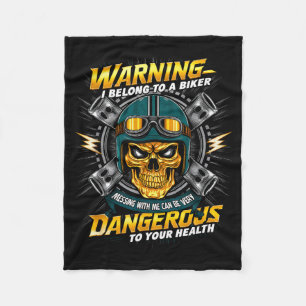 Biker Girlfriend Wife I Belong To A Biker Valentin Fleece Blanket