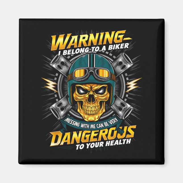 Biker Girlfriend Wife I Belong To A Biker Valentin Magnet (Front)