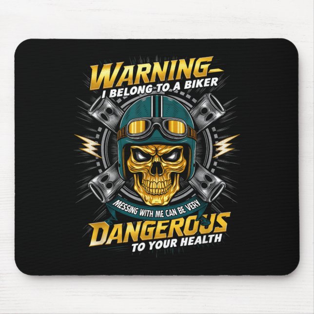 Biker Girlfriend Wife I Belong To A Biker Valentin Mouse Pad (Front)