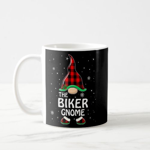 Biker Gnome Buffalo Plaid Matching Family Christma Coffee Mug