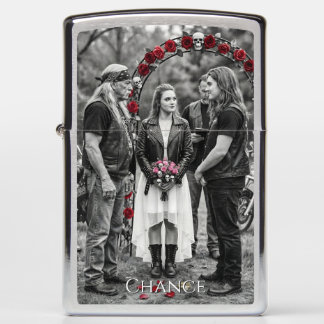 Biker Gothic Wedding Skull Rose Arch Selective  Zippo Lighter