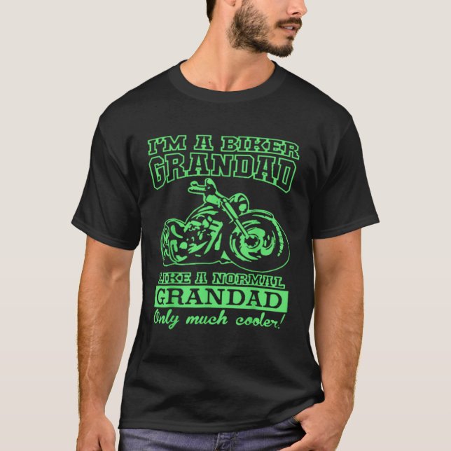 Biker Grandad Funny Father Day T-Shirt (Front)