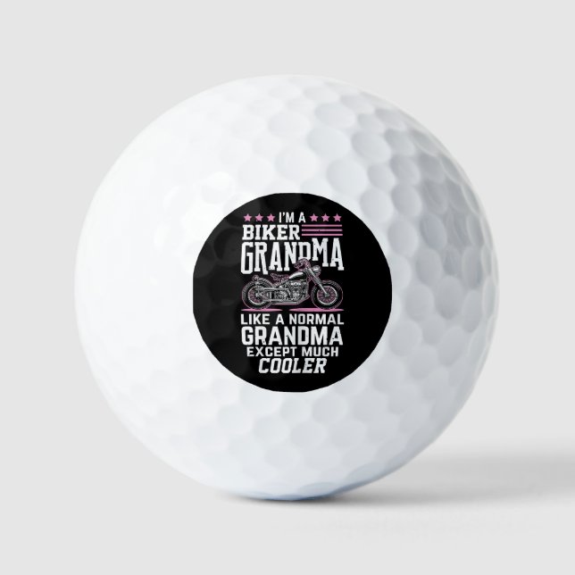 Biker Grandma - Motorbike Grandma Biker Grandma Golf Balls (Front)