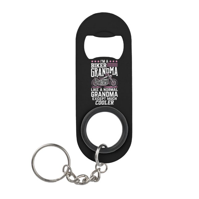 Biker Grandma - Motorbike Grandma Biker Grandma Keychain Bottle Opener (Front)