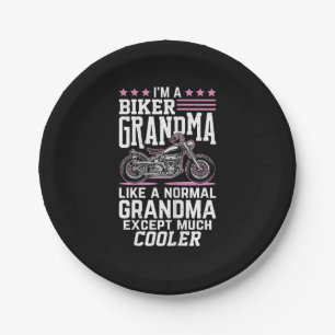 Biker Grandma - Motorbike Grandma Biker Grandma Paper Plates