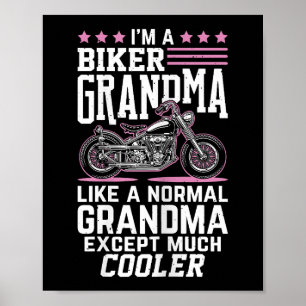 Biker Grandma - Motorbike Grandma Biker Grandma Poster