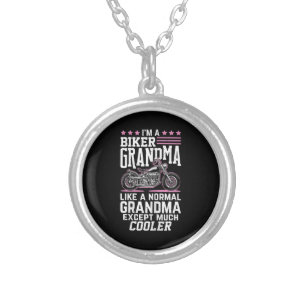 Biker Grandma - Motorbike Grandma Biker Grandma Silver Plated Necklace