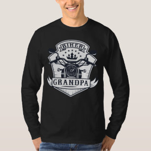 Biker Grandpa Badge Motorcycle Rider T-Shirt
