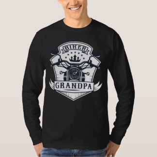 Biker Grandpa Badge Motorcycle Rider T-Shirt
