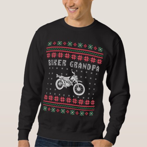 Biker Grandpa Motorcycle Ugly Christmas Sweater