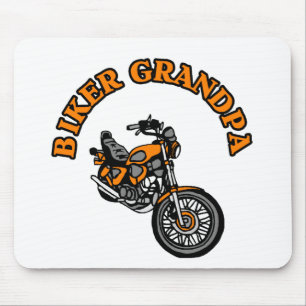 BIKER GRANDPA MOUSE PAD