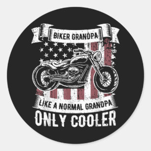 Biker Grandpa Ride Motorcycles Motorcycle Lovers R Classic Round Sticker