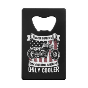 Biker Grandpa Ride Motorcycles Motorcycle Lovers R Credit Card Bottle Opener