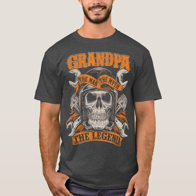 Biker Grandpa The Man The Myth The Legend T-Shirt (Front)
