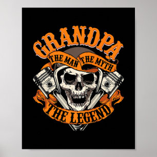 Biker Grandpa The Men The Myth Legend Fathers Day Poster
