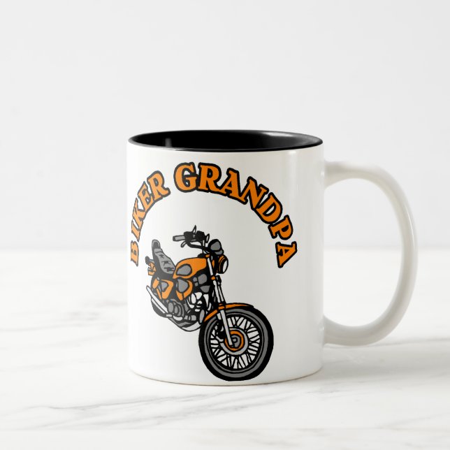 BIKER GRANDPA Two-Tone COFFEE MUG (Right)