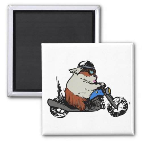 Biker Guinea Pig Magnet