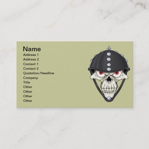 Customizable Biker Helmet Skull design for Motorcycle Riders Business Cards