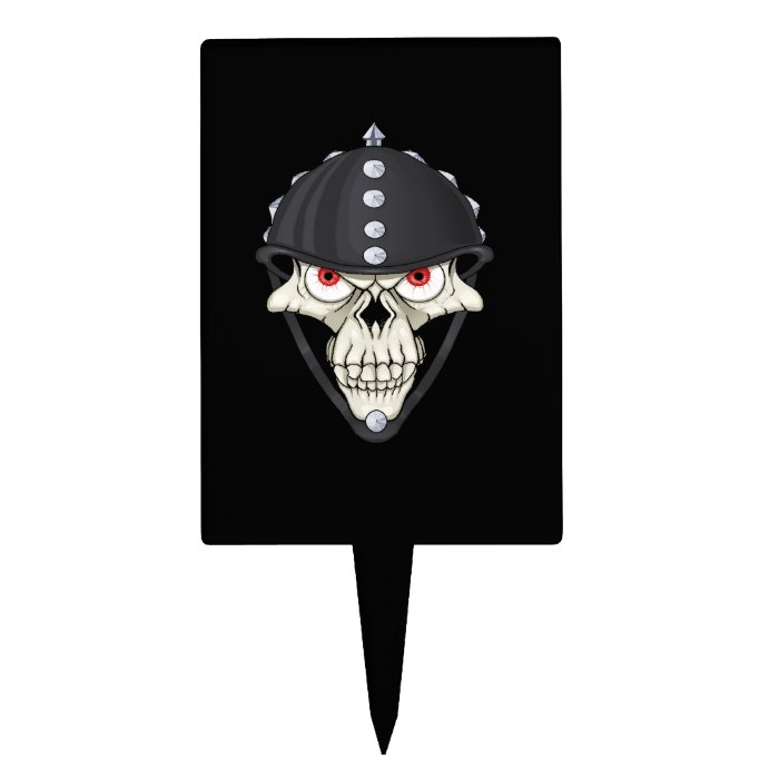 Biker Helmet Skull design for Motorcycle Riders Rectangle Cake Toppers