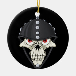 Biker Helmet Skull design for Motorcycle Riders Ceramic Ornament