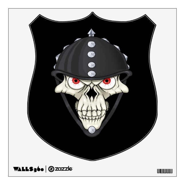 Biker Helmet Skull design for Motorcycle Riders Wall Sticker (Front)