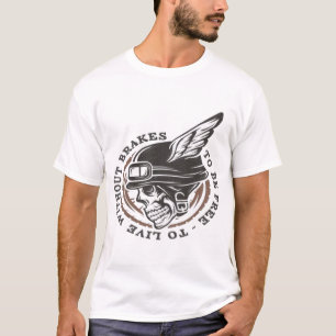 Biker Helmet Skull With Wings. Emblem Symbol T-shi T-Shirt