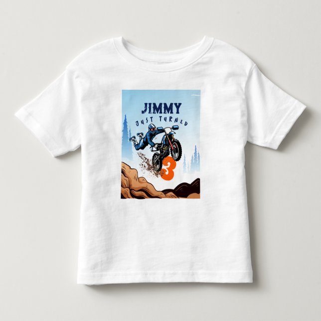 Biker Kid Dirt Stunt Bike Birthday Toddler T-shirt (Front)
