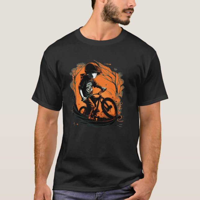 Biker Kid with Equipment for Cycling T-Shirt (Front)